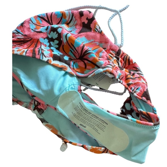 Aerie Buzzed Terry Ruched High Cut Cheeky Bikini Bottom size SMALL NWT - Picture 7 of 8